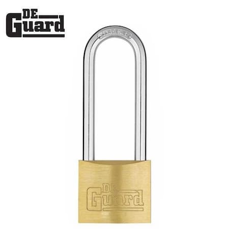 DEGUARD Brass padlock long shackle 2 1/8"- Keyed Different DGBPLL-KD